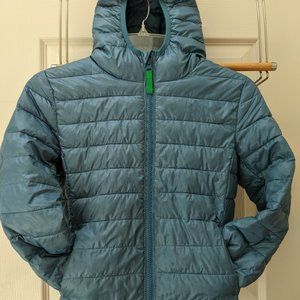 Primary - Kids Size 8-9 - Puffer Jacket with Hood - Light Blue
